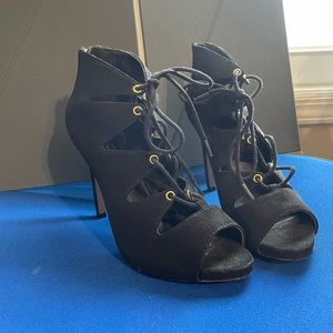 ALDO Suede Lace Up Peep Toe Heel
